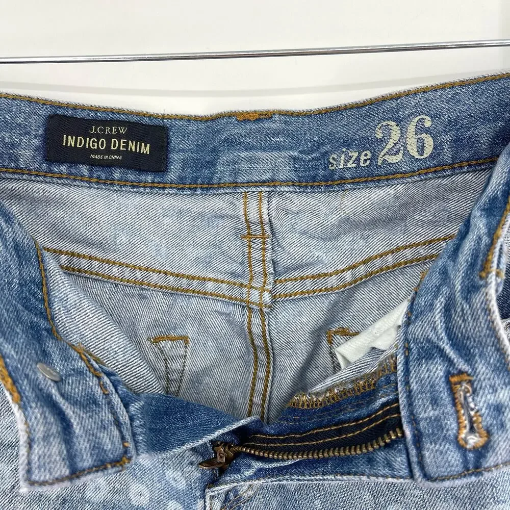 J.Crew Indigo Denim Jean Shorts Rolled Hem Size 26‎
